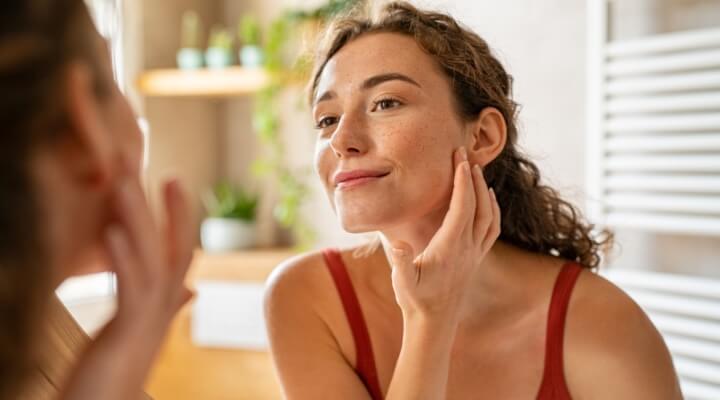dermatologist inspecting mole
